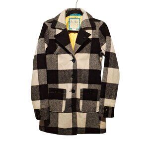 Vintage Billabong Plaid Wool Blend Coat Jacket Oversized Checkered Outerwear M